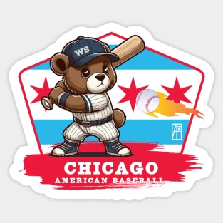 USA - American BASEBALL - Chicago - Baseball mascot - Chicago baseball Sticker